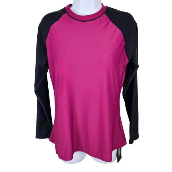 Daci Womens Two Piece Raglan Sleeve Ladies Rash Guard Swimsuit Size Large Beach - Picture 4 of 10